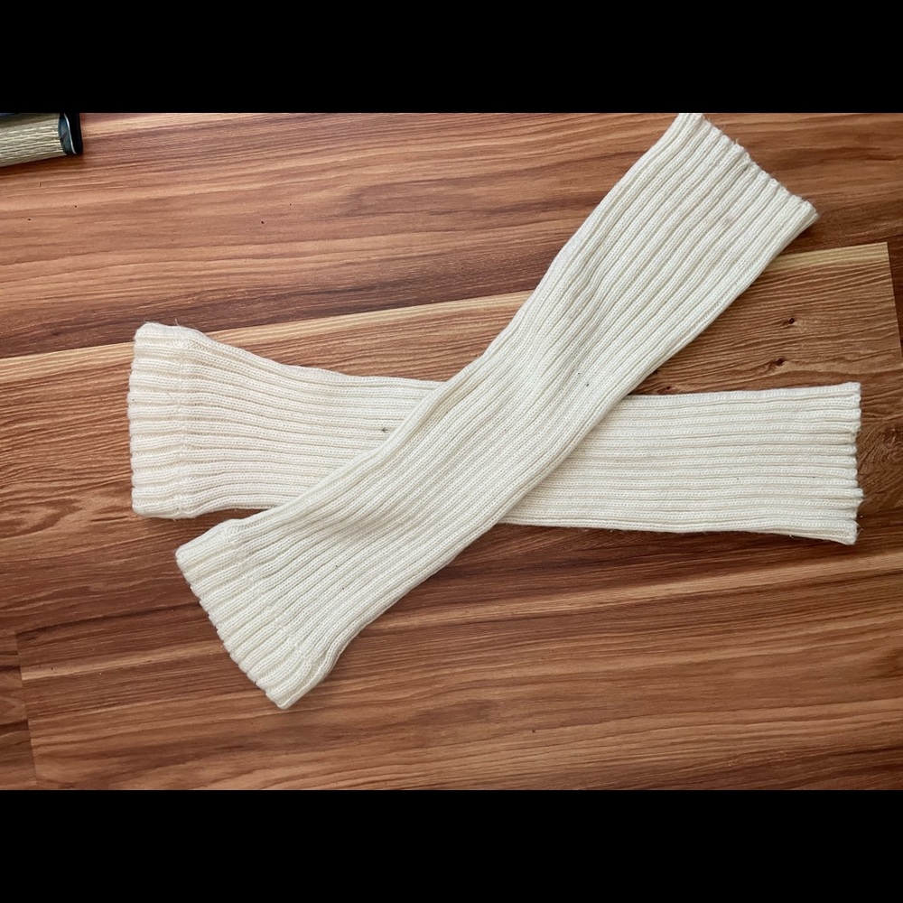 White dance leg warmers
